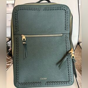 Calpak 15 inch Kaya  Dark Green Laptop Backpack with Gold Zippers. Brand New.